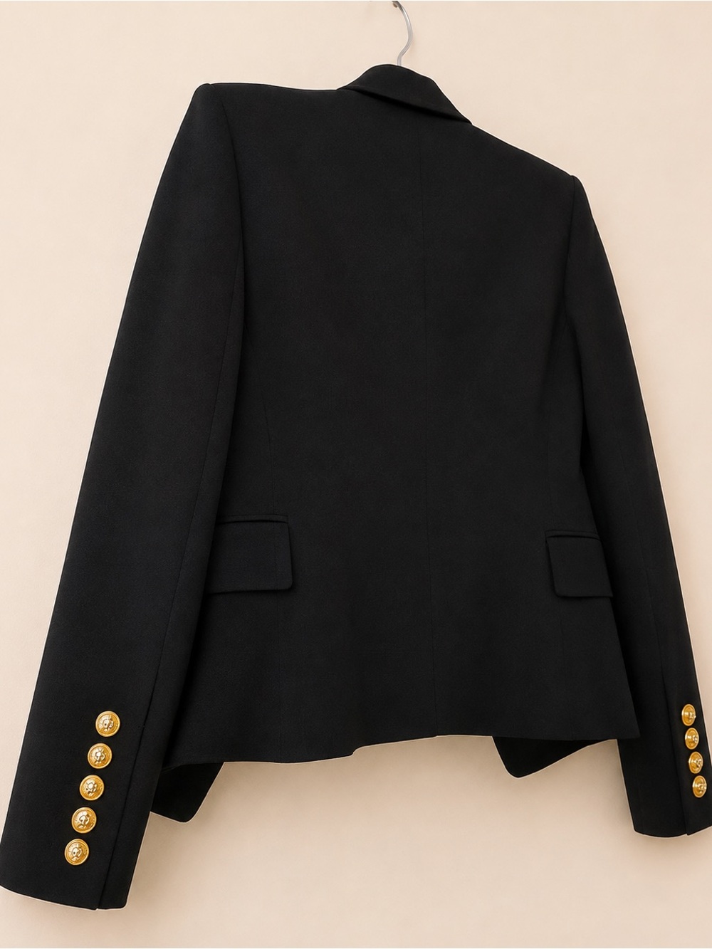 Balmain Black Double-Breasted Blazer with Gold Buttons - Picture 6 of 11